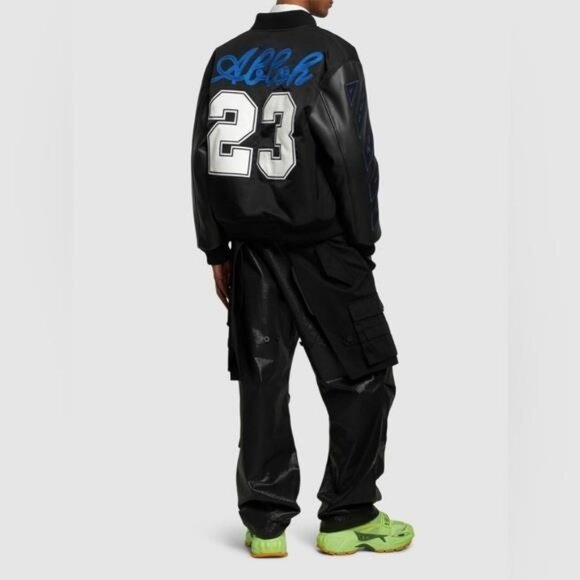 New Authentic OFF-WHITE Baseball Lea Over Puffer Varsity Jacket - Picture 8 of 14